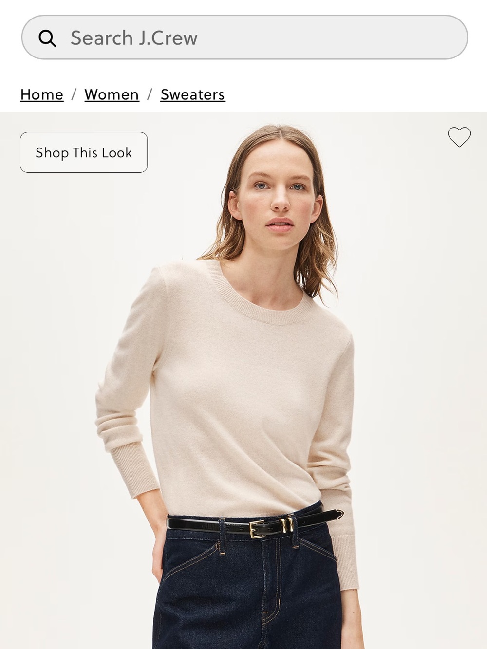 J. Crew Lightweight Crewneck Sweater in Pale Cream